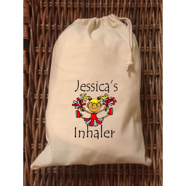 Personalised Inhaler Bag - Jessica Cheerleader Design